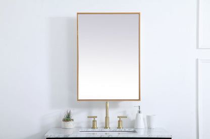 Metal mirror medicine cabinet 20 inch x 28 inch in Brass