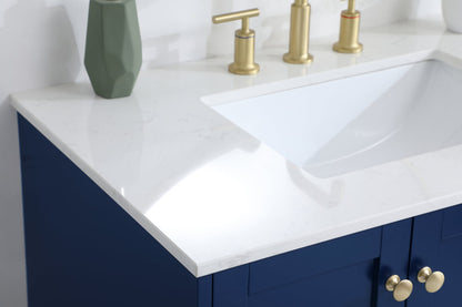 36 inch Single Bathroom Vanity in Blue