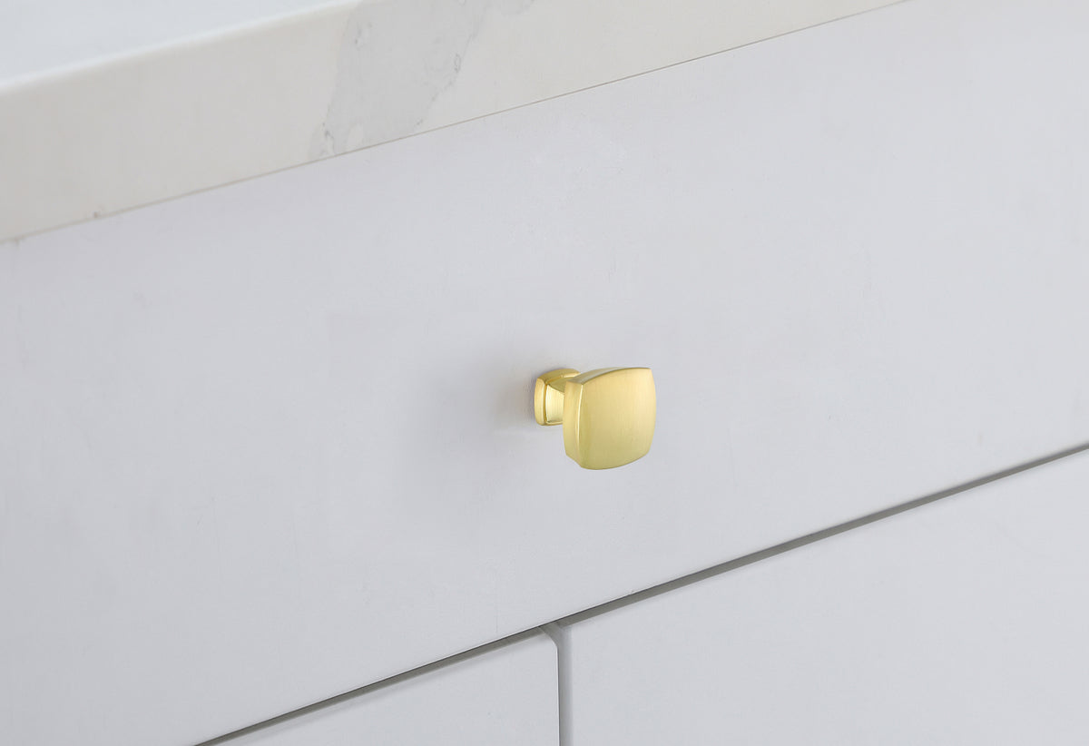 Irvin 1.3" Brushed Gold Square Knob Multipack (Set of 10)