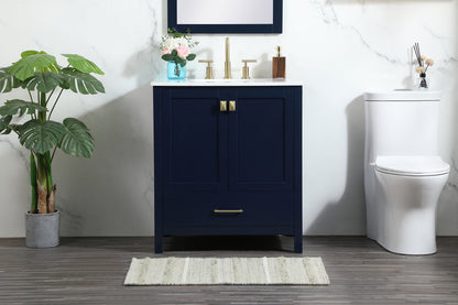 30 inch Single bathroom vanity in blue