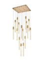 Weston 16 lights pendant in satin gold