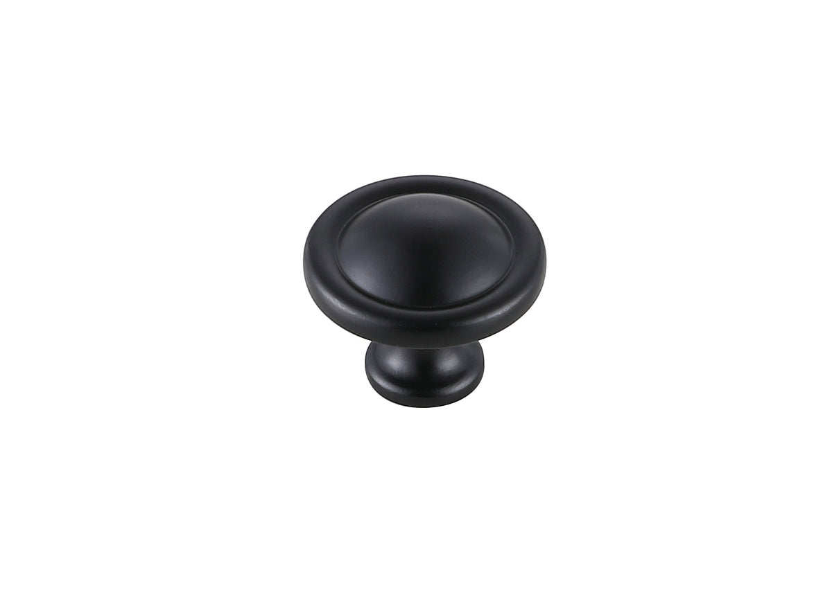 Garlande 1.2" Diameter Matte Black Mushroom Knob Multipack (Set of 10)