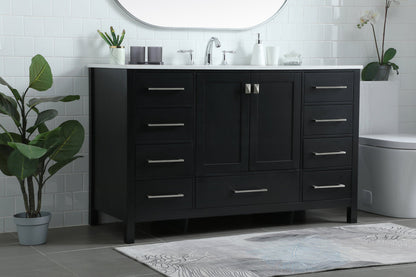 54 Inch SIngle Bathroom Vanity In Black