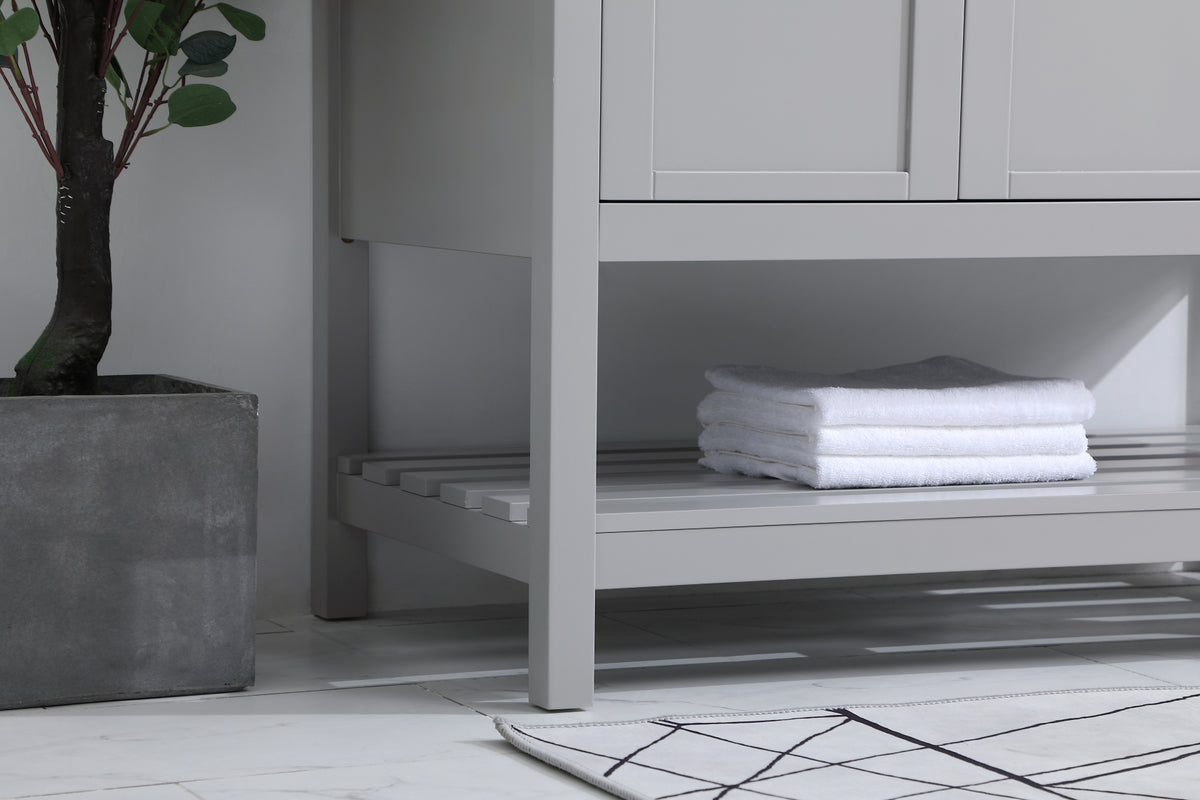 42 inch Single Bathroom Vanity in Gray with Backsplash