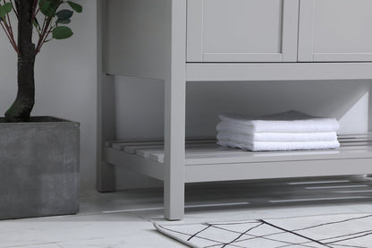 42 inch Single Bathroom Vanity in Gray with Backsplash