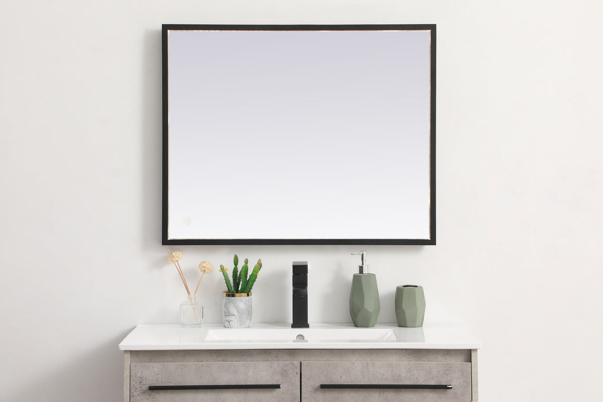 Pier 24x30 inch LED mirror with adjustable color temperature 3000K/4200K/6400K in black
