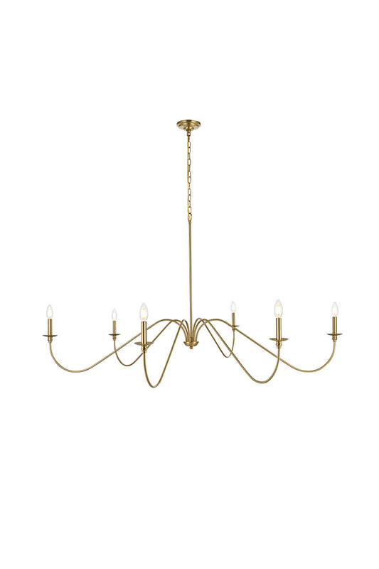 Rohan 60 inch chandelier in Satin Gold