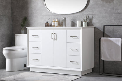 48 Inch SIngle Bathroom Vanity In White