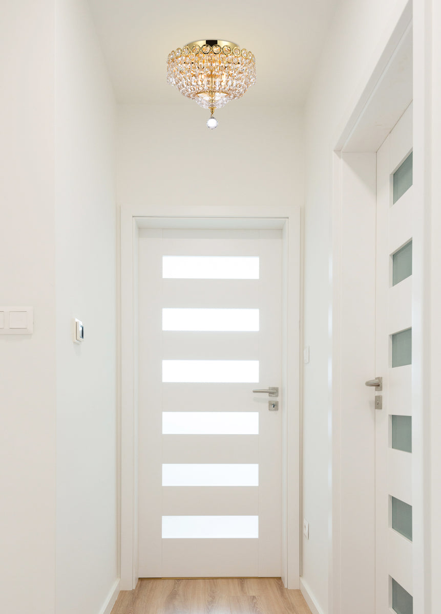 Century 4 light Gold Flush Mount Clear Royal Cut Crystal