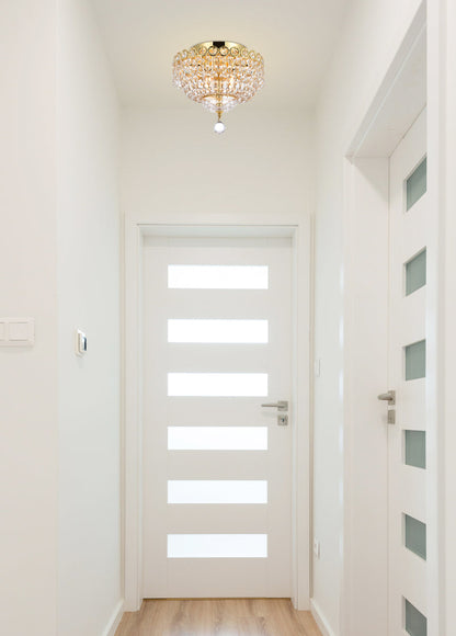 Century 4 light Gold Flush Mount Clear Royal Cut Crystal