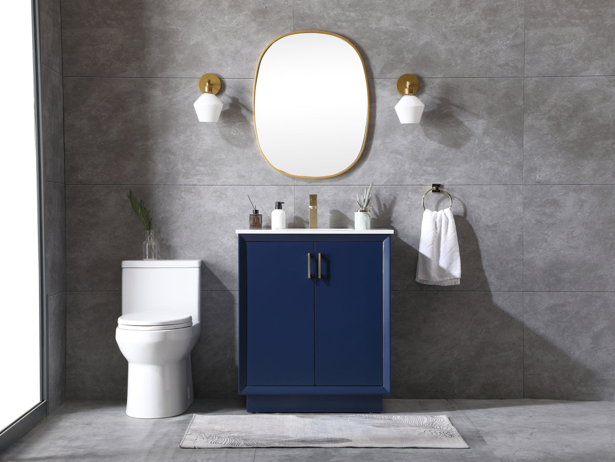30 Inch SIngle Bathroom Vanity In Blue