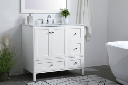 36 inch Single Bathroom Vanity in White