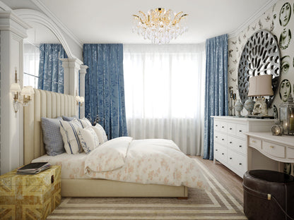 Maria Theresa 6 light Gold Flush Mount Clear Royal Cut Crystal