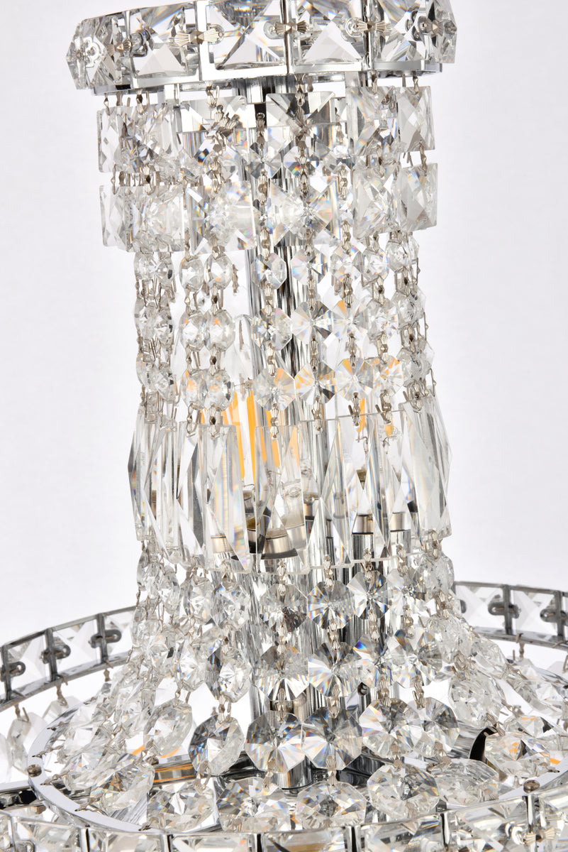 Tranquil 6 light Chrome Pendant Clear Royal Cut Crystal