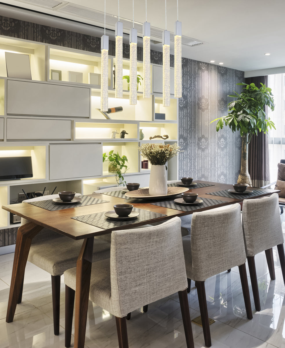 Weston 6 lights pendant in chrome