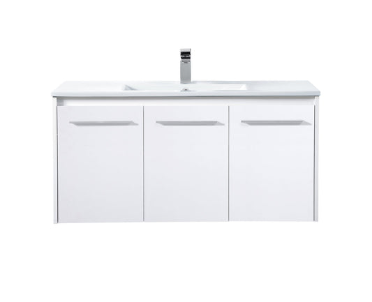 40 inch  Single Bathroom Floating Vanity in White