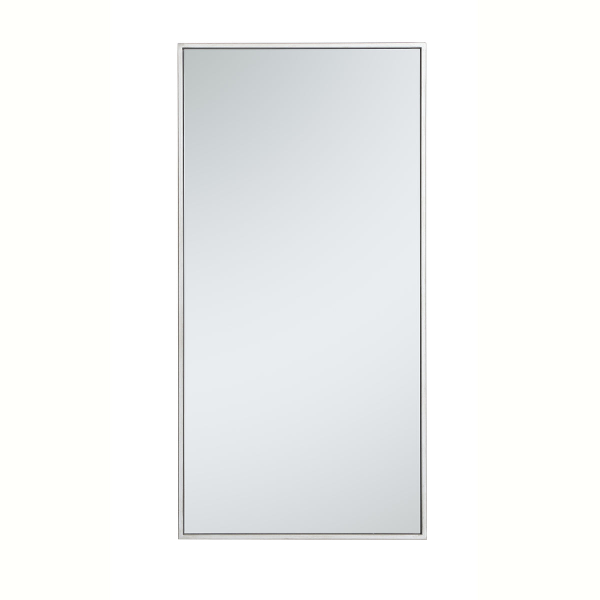Metal frame rectangle mirror 18 inch in silver