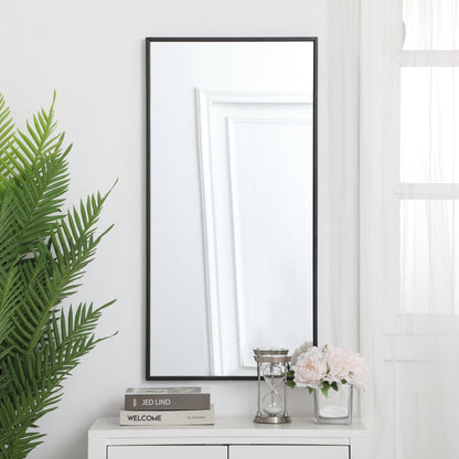 Metal frame rectangle mirror 18 inch in Black