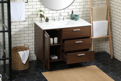 42 inch bathroom vanity in Walnut