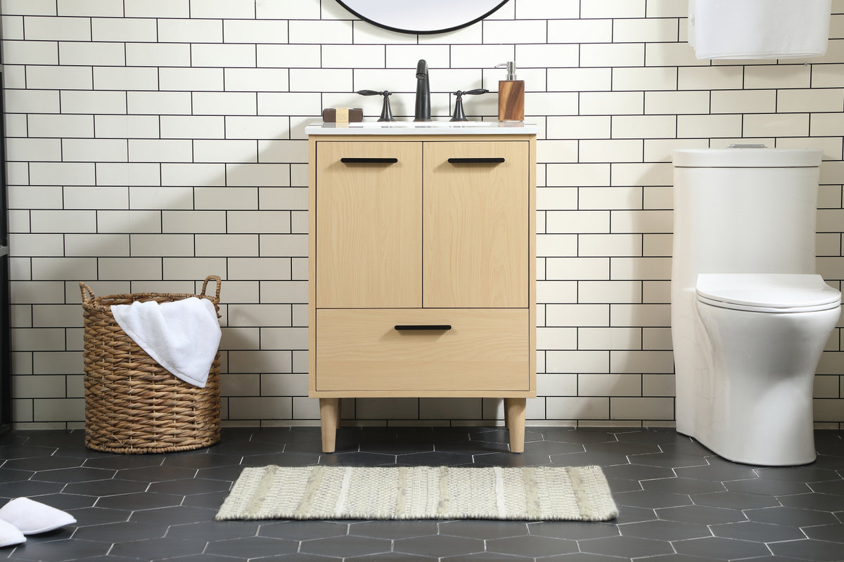 24 inch bathroom vanity in Maple