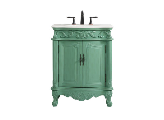 27 inch Single bathroom vanity in vintage mint