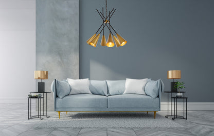 Casen 32 inch pendant in black and brass