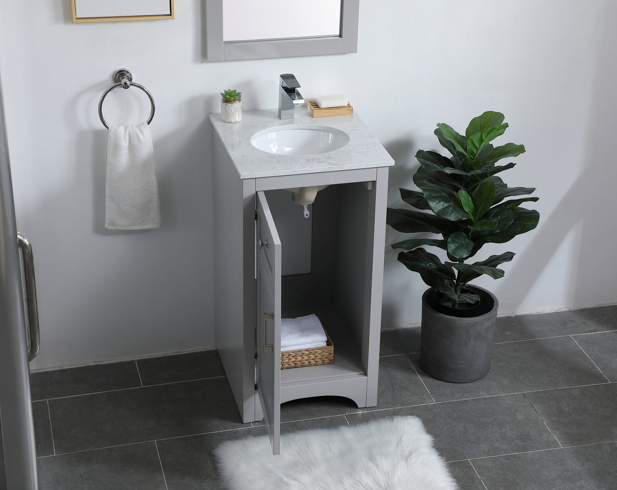 18 inch Single Bathroom Vanity in Grey
