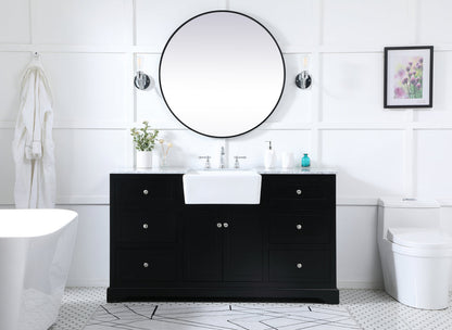 60 inch Single bathroom vanity in black