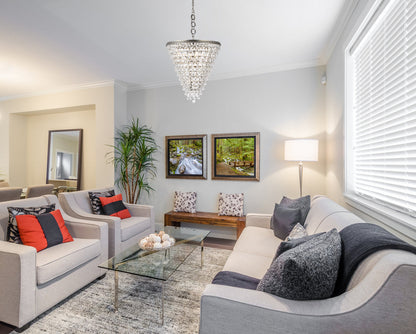 Nordic 7 light antique silver Chandelier Clear Royal Cut Crystal