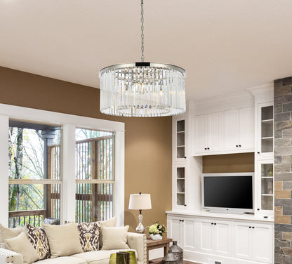 Sydney 8 light polished nickel Chandelier Clear Royal Cut Crystal