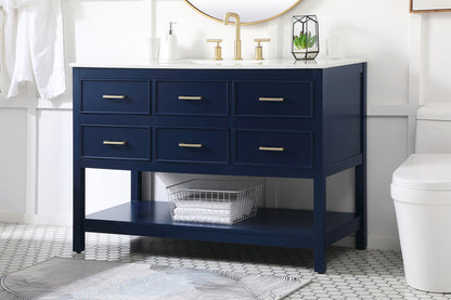 48 inch Single bathroom vanity in blue