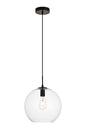 Placido Collection Pendant D11.8 H11.4 Lt:1 Black and Clear Finish