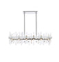 Serena 42 inch crystal rectangle chandelier in chrome