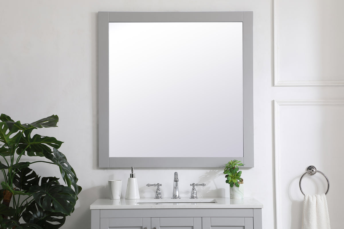 Aqua square vanity mirror 36 inch in Grey