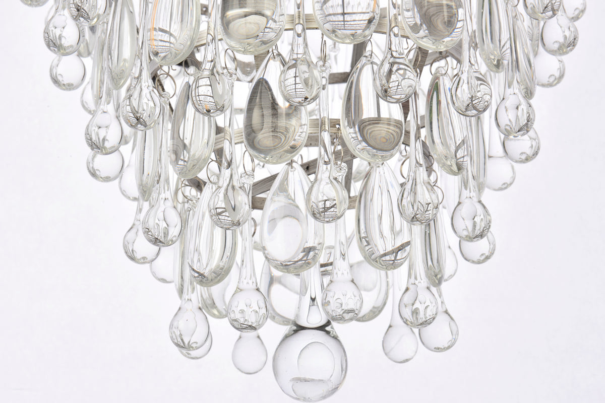 Nordic 7 light antique silver Chandelier Clear Royal Cut Crystal