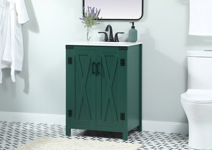 24 inch Single bathroom vanity in green