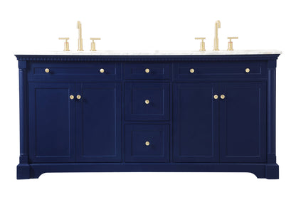 72 inch double bathroom vanity in Blue