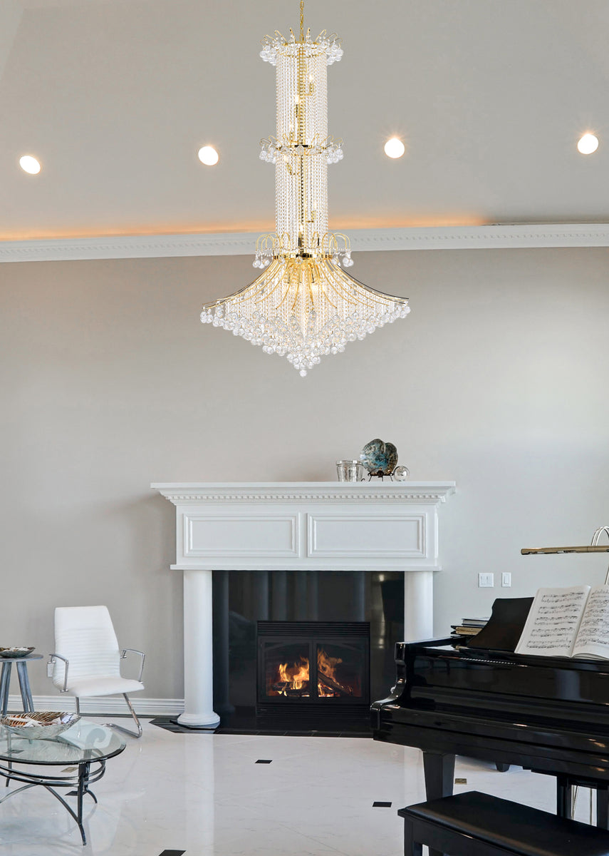 Toureg 20 light Gold Chandelier Clear Royal Cut Crystal