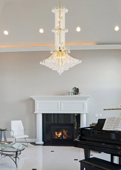 Toureg 20 light Gold Chandelier Clear Royal Cut Crystal