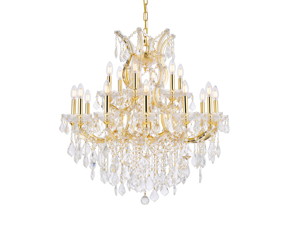 Maria Theresa 19 light Gold Chandelier Clear Royal Cut Crystal