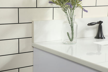 36 inch Single bathroom vanity in white with backsplash