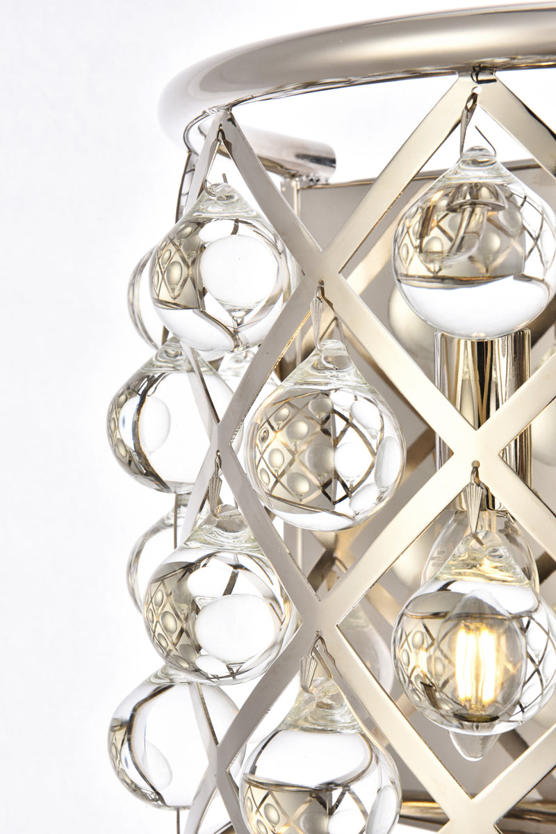 Madison 1 light polished Nickel Wall Sconce Clear Royal Cut Crystal