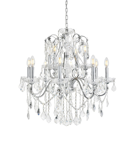 St. Francis 12 light Chrome Chandelier Clear Royal Cut Crystal
