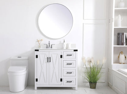 36 inch bathroom Vanity in White with Backsplash