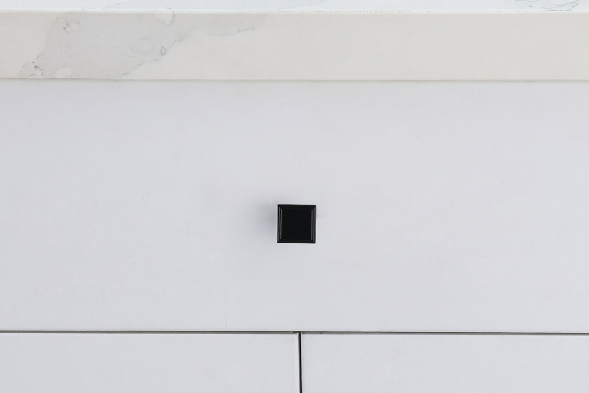 Wilow 1" Matte Black Square Knob Multipack (Set of 10)