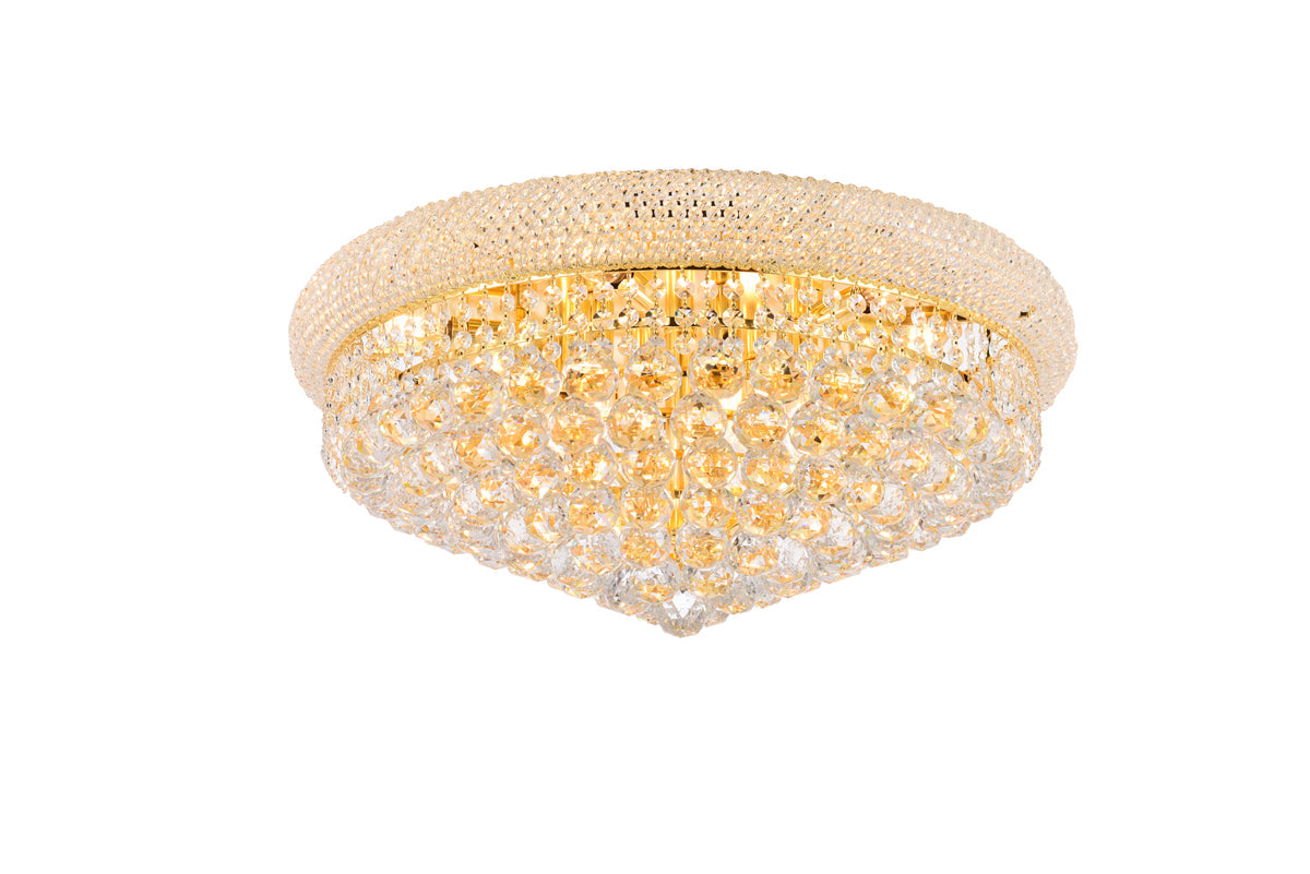 Primo 12 light Gold Flush Mount Clear Royal Cut Crystal