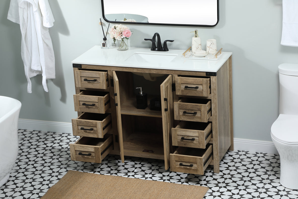 48 inch Single bathroom vanity in natural oak