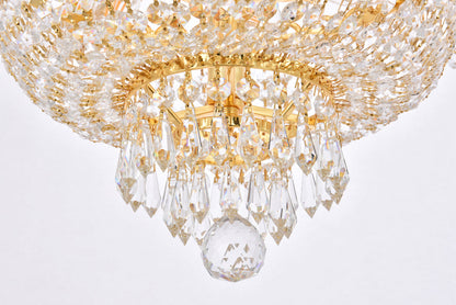 Century 8 light Gold Pendant Clear Royal Cut Crystal