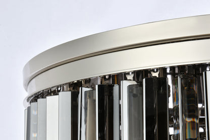 Sydney 17 light polished nickel Flush Mount Silver Shade (Grey) Royal Cut Crystal