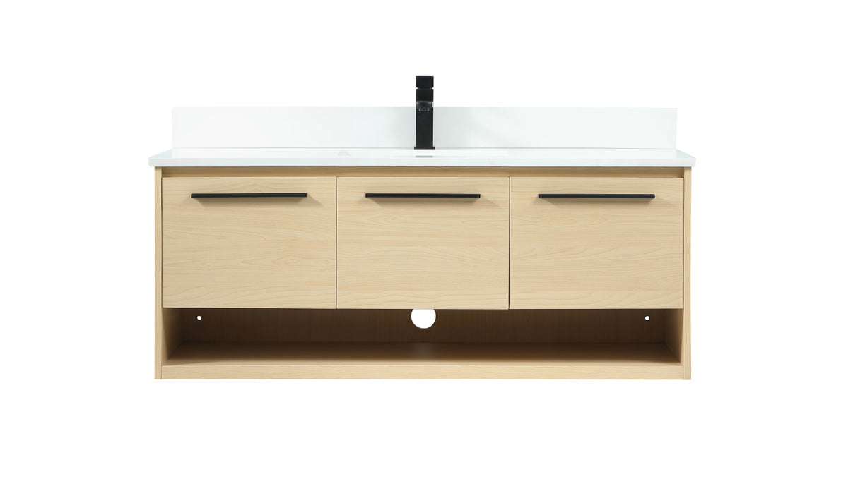 48 inch Single bathroom vanity in maple with backsplash